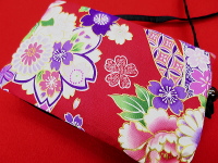 義若オリジナルのポシェット　金彩熨斗に牡丹と桜